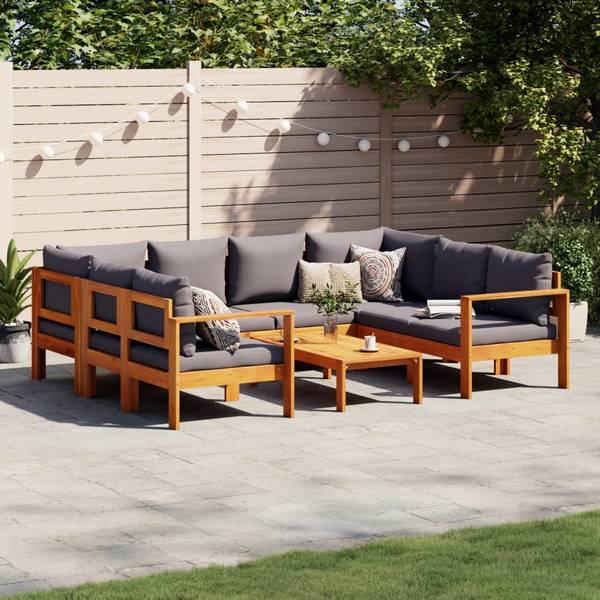 Garten Sofagarnitur 3033744-6 (6-teilig) Grau - Akazie - 68 x 64 x 68 cm