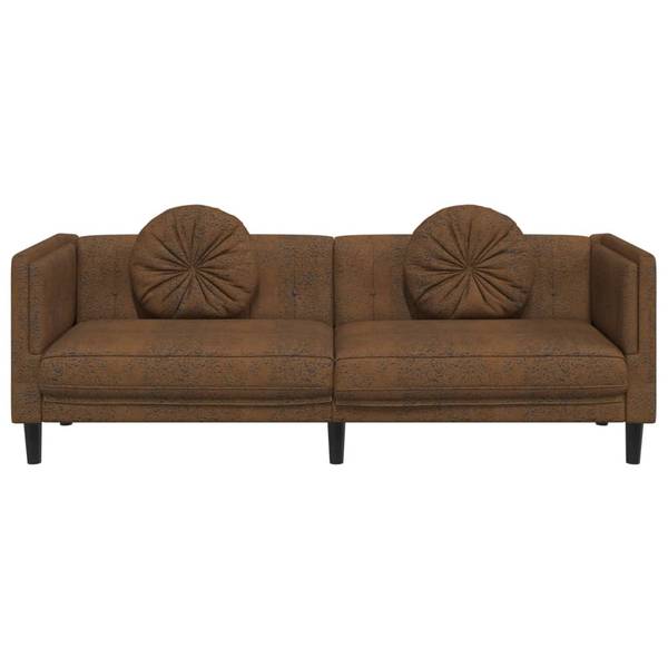 Sofa 3-Sitzer XT9642 Braun - Tiefe: 194 cm
