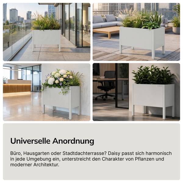 Blumenkübel DAISY S Übertopf Grau - 40 x 35 x 25 cm