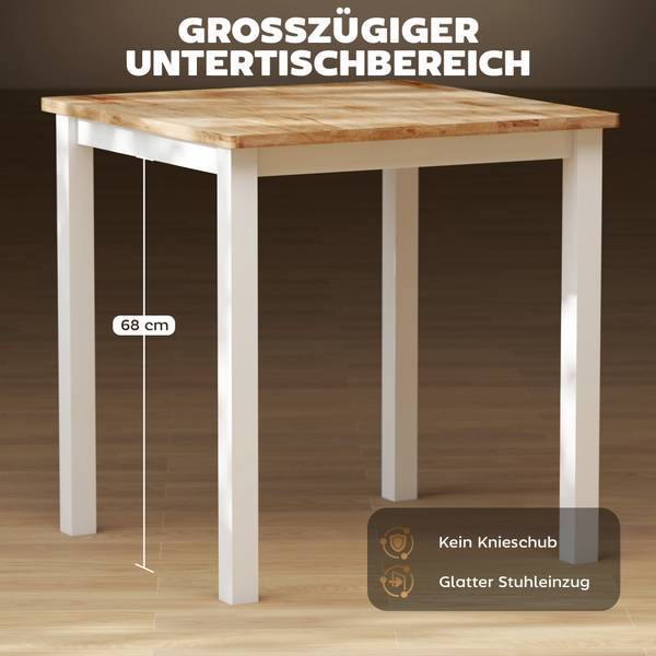 Esstisch Stühle Set 83A-P032 Weiß - Gelb - Holzwerkstoff - 69 x 75 x 69 cm