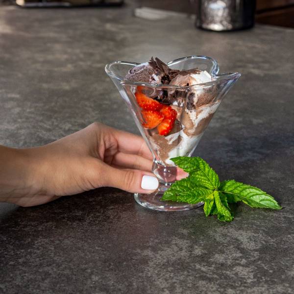 4x Eis Schalen Becher IDA Glas - 13 x 12 x 13 cm