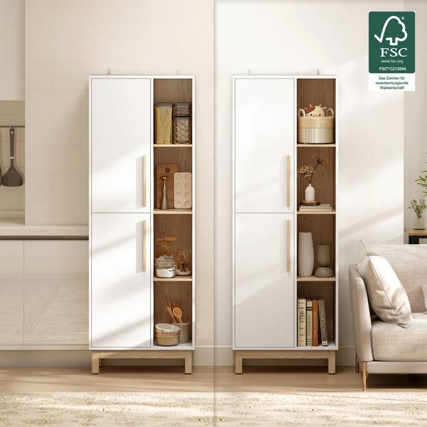 Bücherschrank 836-656V90WT Holzwerkstoff - 35 x 176 x 63 cm