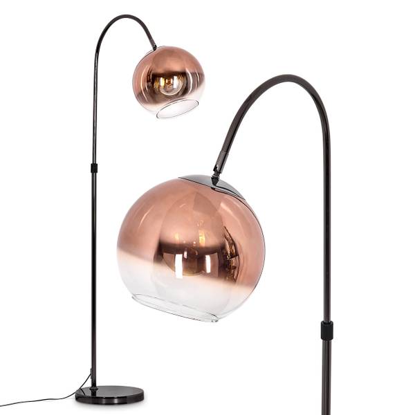 Stehlampe Cesaro Aluminium - Klarglas - 30 x 140 x 52 cm