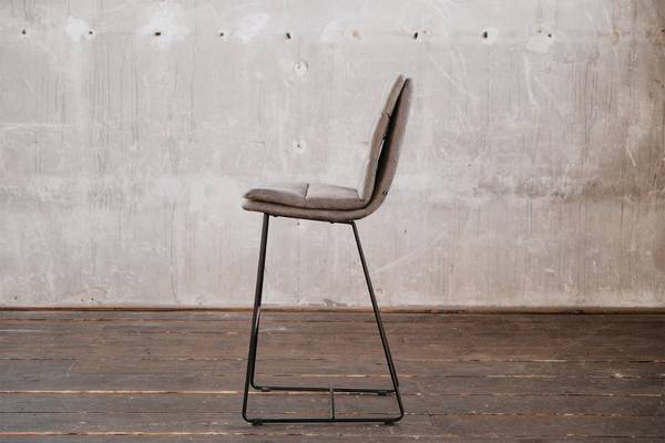 Tabouret de bar VINCE microfibre gris Gris - Microfibre - 45 x 105 x 58 cm