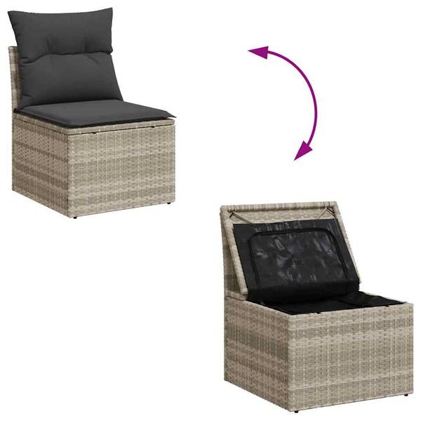 Tuin Bankstel 3036420-4 (6-delig) grijs - staal - 65 x 69 x 62 cm