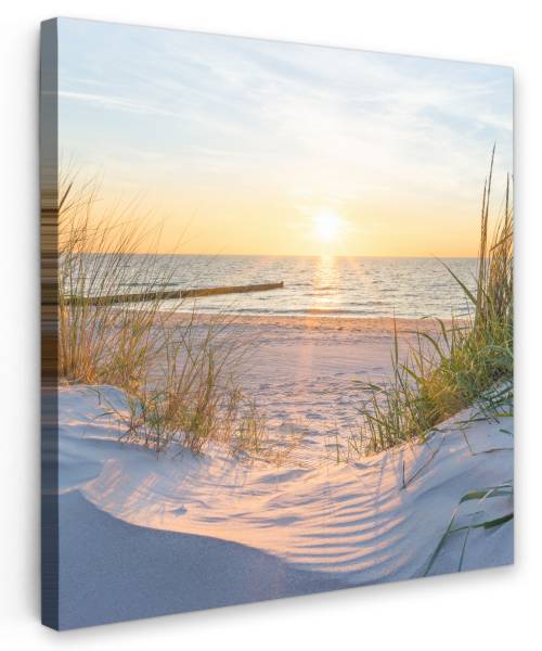 LEINWANDBILD Strand Sonnenuntergang 50 x 50 x 50 cm