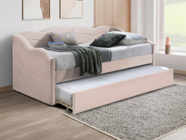 Sofabett LENVIA Pink - Textil - 96 x 81 x 207 cm