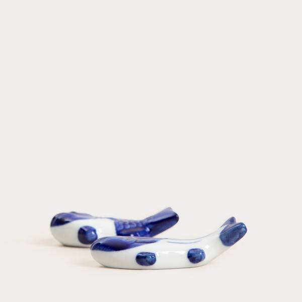Essstäbchenablagen KIOTO 4er-Set Blau - Stein - 4 x 1 x 7 cm