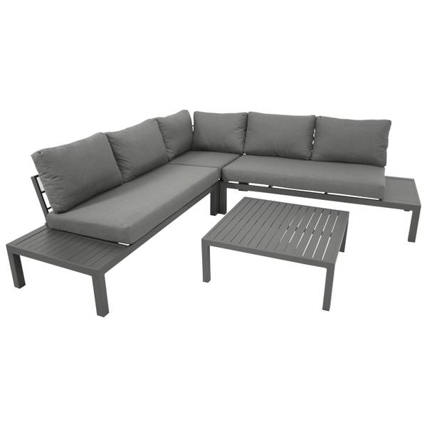 Loungeset ROVIGNO 2-teilig Grau - Webstoff - Aluminium - 234 x 82 x 76 cm
