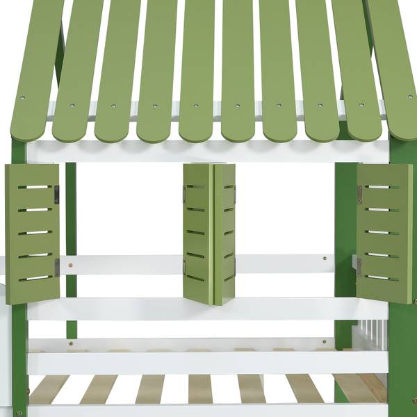 Lit mezzanine SHEFHomey I. Blanc - Bois manufacturé - Bois massif - 95 x 209 x 245 cm