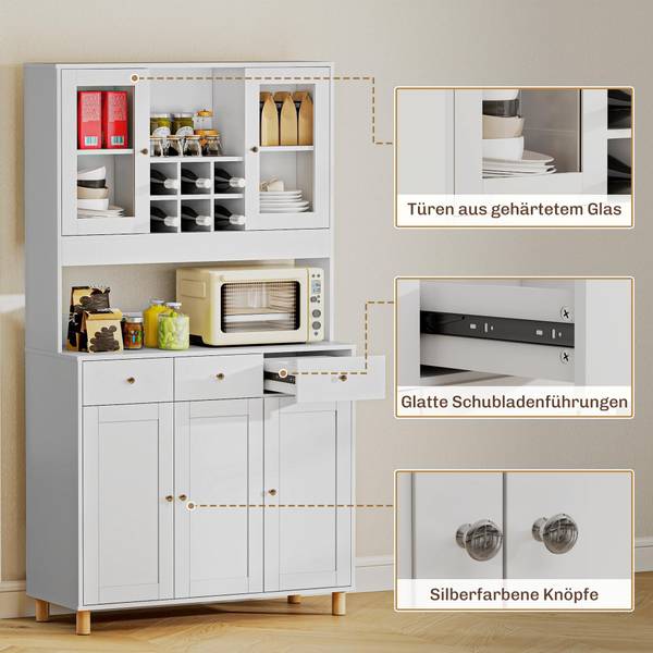Küchenschrank 83A-397V90WT Weiß - Holzwerkstoff - 40 x 180 x 100 cm