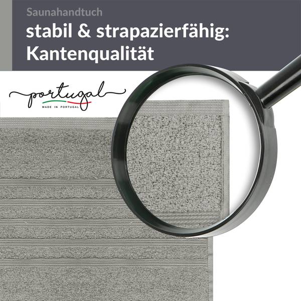 Saunahandtuch London 2er-Set Grau - Frottee - 80 x 1 x 200 cm