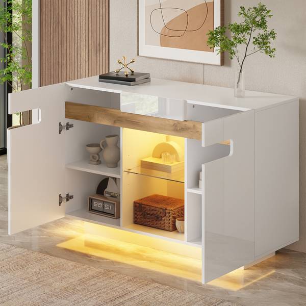 Sideboard GLOWMU Ⅲ Weiß - Holzwerkstoff - 120 x 80 x 40 cm