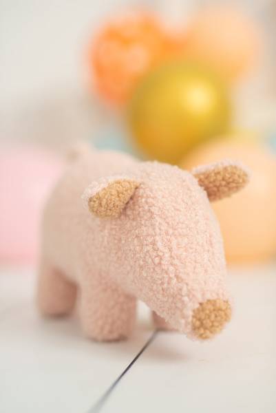 Schaukeltier Ferkel Pink - Polyester - 30 x 8 x 13 cm