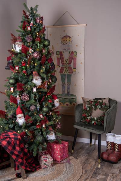 Kersthanger Kerstman CH65267 rood - kunststof - 9 x 28 x 10 cm