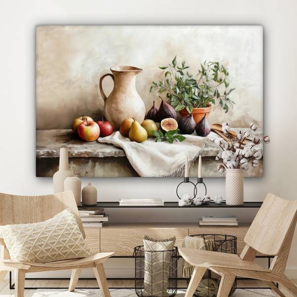 CANVAS SCHILDERIJ Fruit bruin - katoen - 140 x 90 x 2 cm