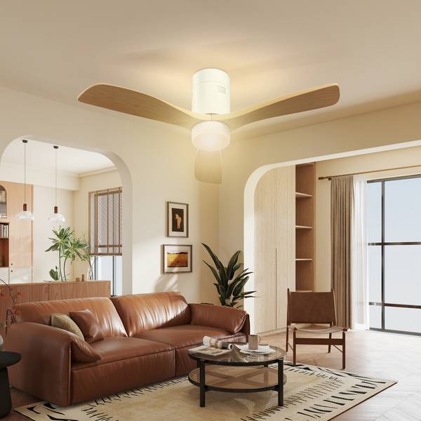 Deckenventilatorleuchten B31-516V00ND Braun - Massivholz - 117 x 29 x 117 cm
