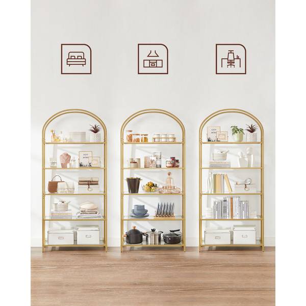 Bücherregal Tripoli Gold - Metall - 83 x 184 x 31 cm