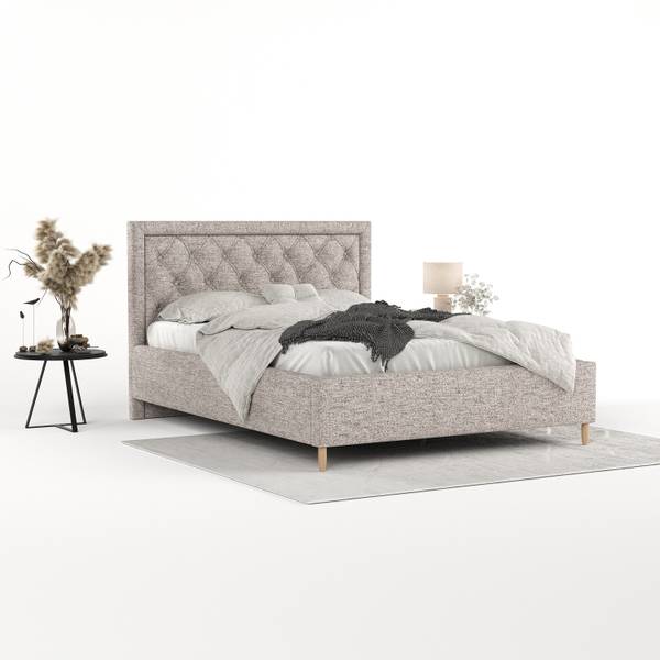 Polsterbett Lido mit Stauraum Neve Hellbraun - Liegefläche Breite: 140 cm