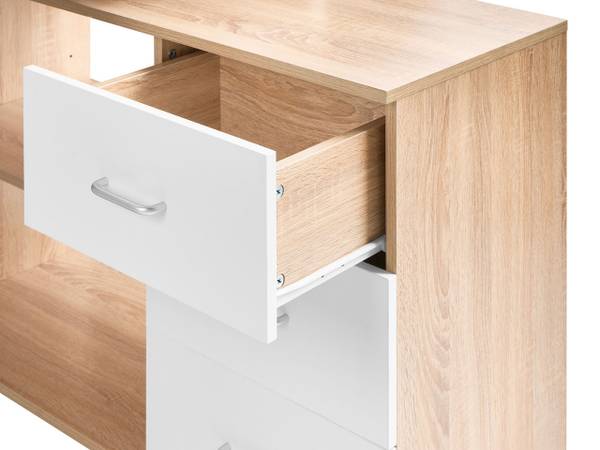 Bureau SOGNE bruin - wit - plaatmateriaal op houtbasis - 140 x 75 x 100 cm