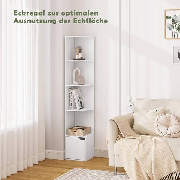 Bücherregal Marlon Weiß - Holzwerkstoff - 30 x 158 x 30 cm