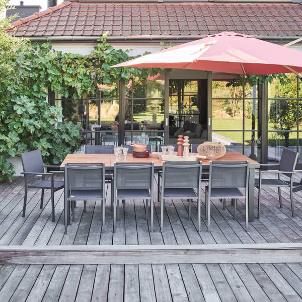 Gartenmöbel Melbourne Braun - Metall - 100 x 76 x 320 cm