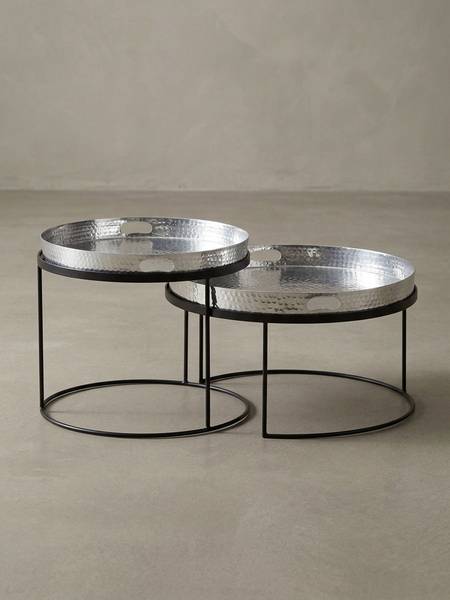 Tabletttisch NERA 2er-Set Silber