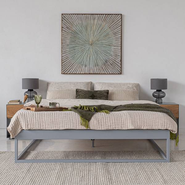 Metallbett SIMPLEX Grau - Liegefläche Breite: 160 cm