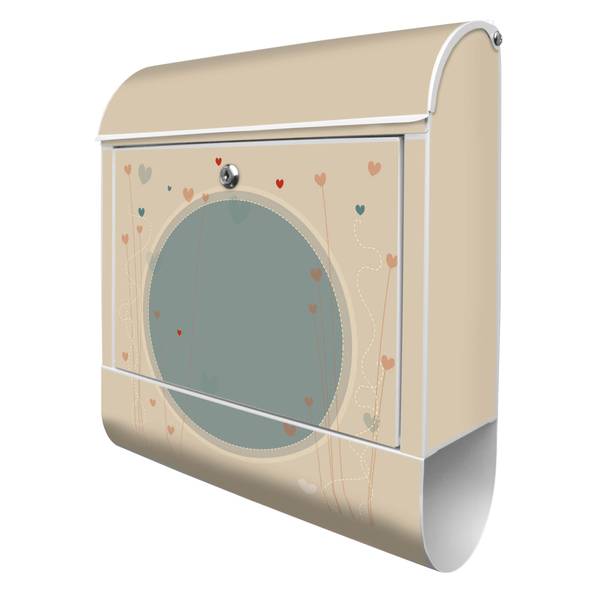 Briefkasten Stahl Große Liebe Weiß - Stahl - 38 x 46 x 13 cm