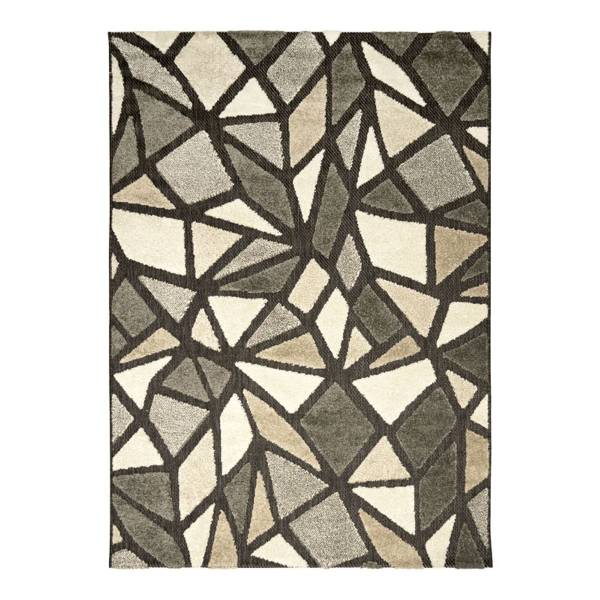 Tapis moderne DEHORS-DEDANS CUBISME Gris - Textile - 120 x 1 x 170 cm