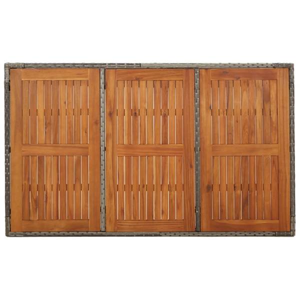 Salle à manger 3029227-4 (lot de 5) Gris - Polyester - Acacia - Acier - 150 x 75 x 90 cm