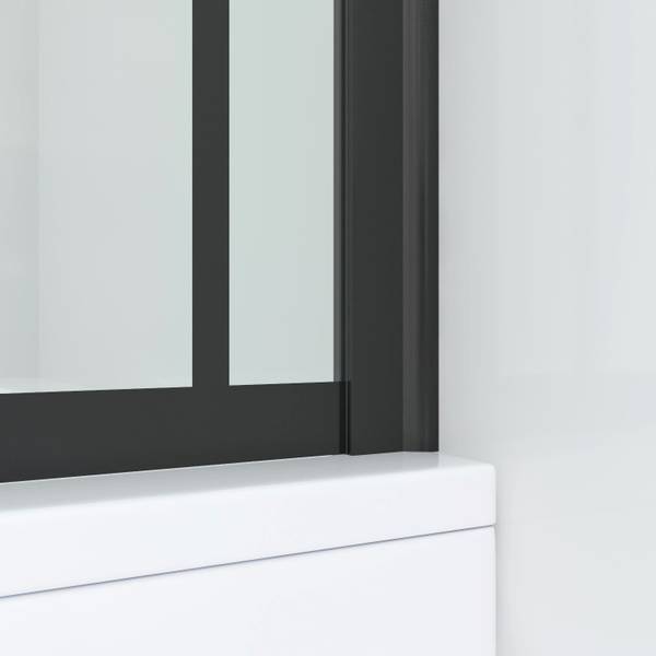 Duschabtrennung Badewannenaufsatz Schwarz - Glas - 150 x 140 x 0 cm