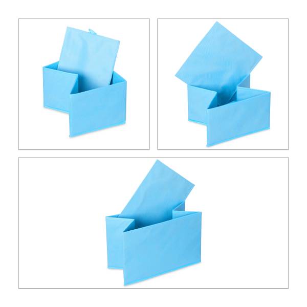 Kinderregal mit Motiv und 9 Boxen Blau - Grau - Weiß - Eisen - 83 x 66 x 30 cm