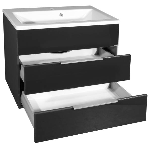 Waschbeckenunterschrank Kara Anthrazit Grau - Holzwerkstoff - 81 x 56 x 60 cm