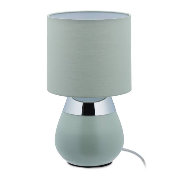 Nachttischlampe Touch in Grün Grün - Silber - Eisen - 18 x 32 x 18 cm