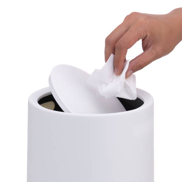 Kosmetikeimer mit Schwingdeckel 6 Liter Weiß - Kunststoff - 20 x 26 x 20 cm