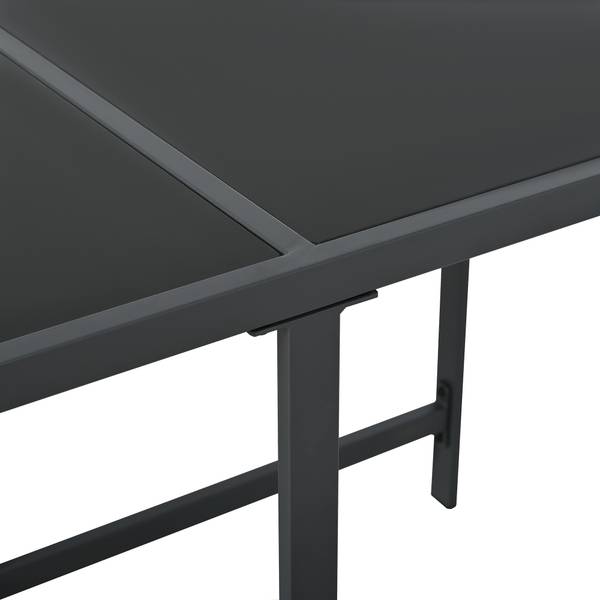 Gartenmöbelset Hephaestus 7-tlg Schwarz - Braun - Polyester - Webstoff - Akazie - Eisen - 158 x 74 x 230 cm