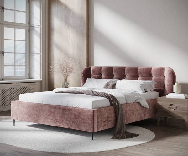 Polsterbett Nuno Pink - Liegefläche Breite: 160 cm
