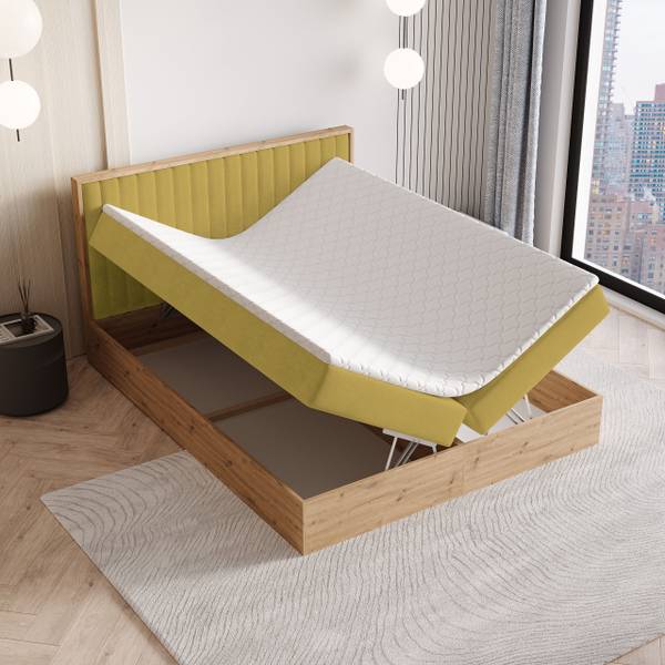 Boxspringbett VARELI Gelb - Liegefläche Breite: 160 cm
