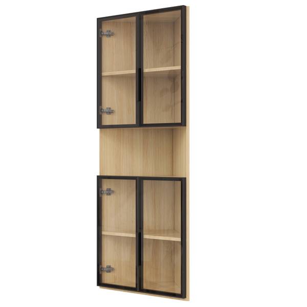 Standvitrine GLOWNatur Ⅴ Braun - Holzwerkstoff - 32 x 160 x 62 cm