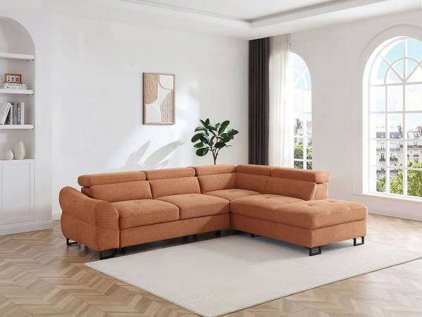 Schlafsofa VAVERDO Braun - Textil - 272 x 76 x 230 cm
