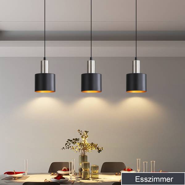 Pendelleuchte Markowitz Schwarz - Metall - 10 x 174 x 10 cm