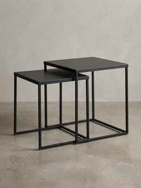 Satztisch MELIDES 2er-Set Schwarz - Stahl - 40 x 45 x 40 cm