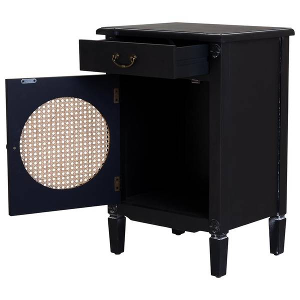 Beistelltisch Gaula Schwarz - Massivholz - 46 x 68 x 36 cm