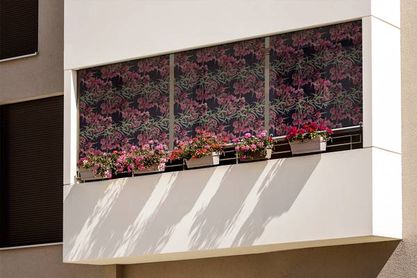 Außenrollo Nigra Flos Pink - Textil - 40 x 180 x 1 cm