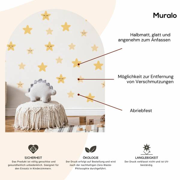 Aufkleber Sternchen 40er Set Gelb - 120 x 60 x 60 cm