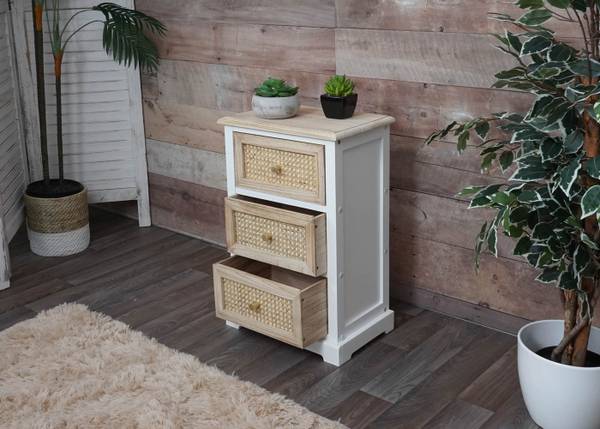 Kommode Hollins Braun - Weiß - Pappel - 40 x 63 x 28 cm