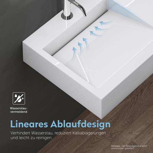 Waschbecken Col11-750 Weiß - Tiefe: 75 cm