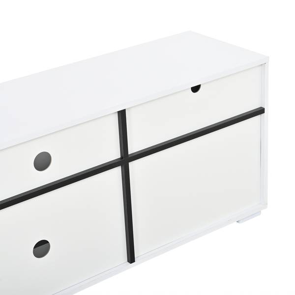 TV-Schrank Endymion Ⅴ Schwarz - Weiß - Holzwerkstoff - 35 x 50 x 150 cm