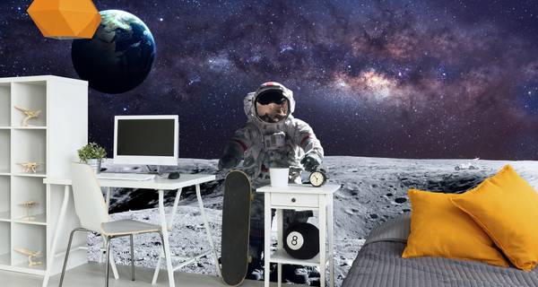 Fototapete ASTRONAUT Kosmos Mond 3D 270 x 180 x 180 cm